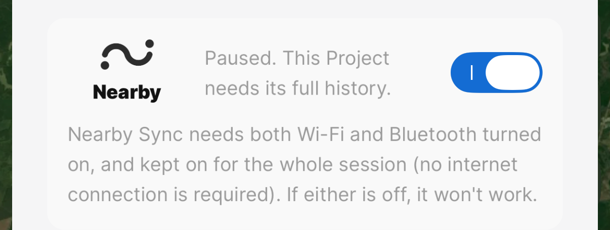 The toggle stays on. It is the Project that is not ready, not the feature.